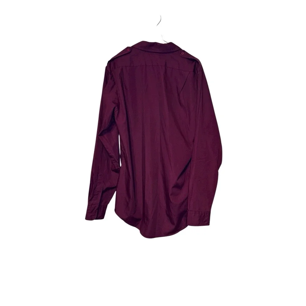 Levi's Men's Shirt Vintage Tailored Button Up Pockets Western Burgundy Medium‎